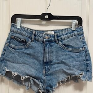 Zara Light Blue Denim Distressed Cutoff Shorts
